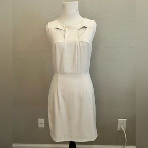 Women’s Off-White Cutout Front Sheath Dress, Forever 21 Contemporary, Size XS